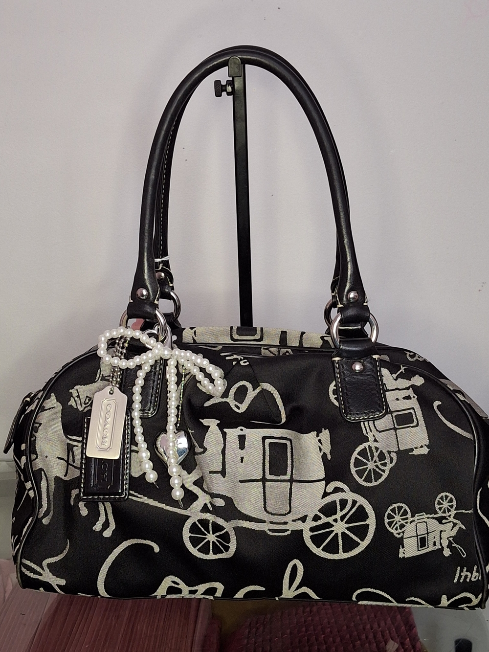 COACH *RARE Horse Carriage Satchel F14481